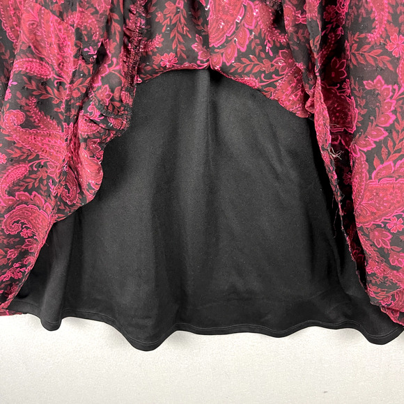 Torrid Tea Length Clip Dot Open Back A-Line Dress Womens 1X Burgundy Paisley - Picture 8 of 15